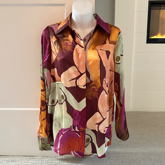 ANDREA IYAMAH Wildly Cool Vana Shirt in Eve Sz XS/S NWT $249!! - Picture 1 of 5